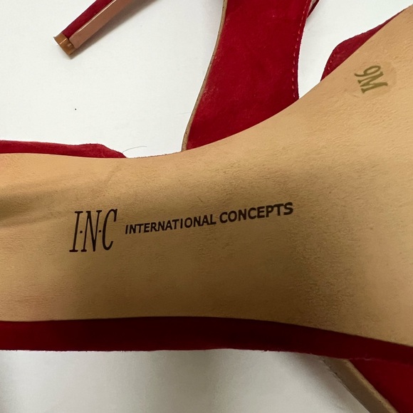 INC International Concepts Kenjay Dorsay Stilleto Heels shoes Red Size 9 - Picture 9 of 11